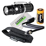 Fenix RC09 550 Lumen USB rechargeable CREE LED Flashlight EDC with Fenix 16340 Li-ion battery, and EdisonBright BBX3 battery carry case bundle
