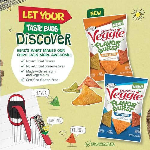 SENSIBLE PORTIONS GARDEN VEGGIE FLAVOR BURST TORTILLA CHIPS, NACHO, 6 OZ