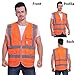 GOGO 9 Pockets High Visibility Zipper Front Safety Vest With Reflective Strips, Meets ANSI Standards