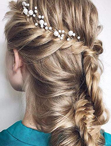 Deniferymakeup Bridal Hair Vine Pearl Hair Piece Babys Breath Hair