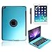 iPad Mini Keyboard Case, BoriYuan Bluetooth Wireless Keyboard Folio Flip Smart Cover for Apple iPad Mini 3/ iPad Mini 2/ iPad Mini 1 with Folding Stand and Auto Sleep/Wake Function, Blue