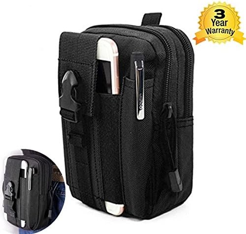 lanfyice Tactical Molle Pouch EDC Utility Gadget Belt Waist Bag Men Waist Bag Utility Pouch Gadget Camping Hiking Outdoor Gear Cell Phone Holster Holder for iPhone 6/6S Black