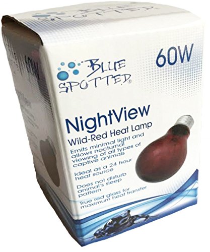 Blue Spotted NightView Wild-Red Heat Lamp Ideal As A 24 Hour Heat Source for Your Pet Reptiles and Amphibians! (60 Watt) - Thumbnail 5