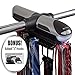 ClosetMate Motorized Tie Rack - Battery Operated Electric tierack - Built in LED Light Fits More than 70 Ties and Belts - Rotating Tie Racks has Added J hooks to work with wired shelving