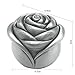AVESON Vintage Rose Flower Style Antique Women Trinket Jewelry Gift Box Necklace Earrings Ring Storage Case, Sliver, Large