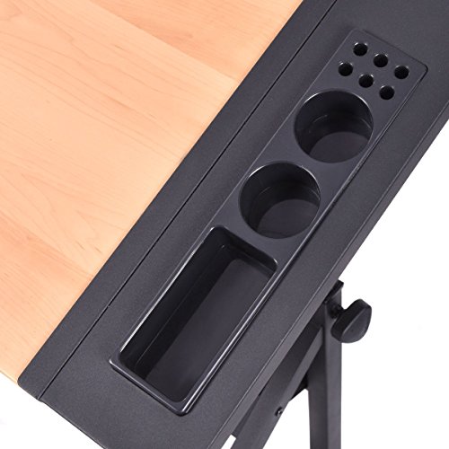 Apontus Adjustable Drafting Table Art Craft Drawing Desk Art Hobby w/Stool and Drawers