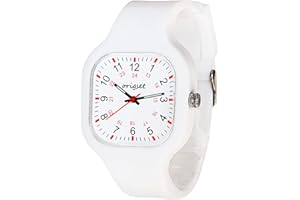 origset Women Watch Square 24 Hour 3-Hand Easy to Read Time for Nurse Medical Students Teachers Doctors Colorful Water Proof