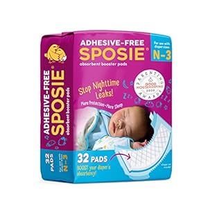Sposie Overnight Baby Diaper Booster Pads/Doublers for Newborns to Size 3 Diapers| 32 Insert-Pads| No Adhesive, Easy…
