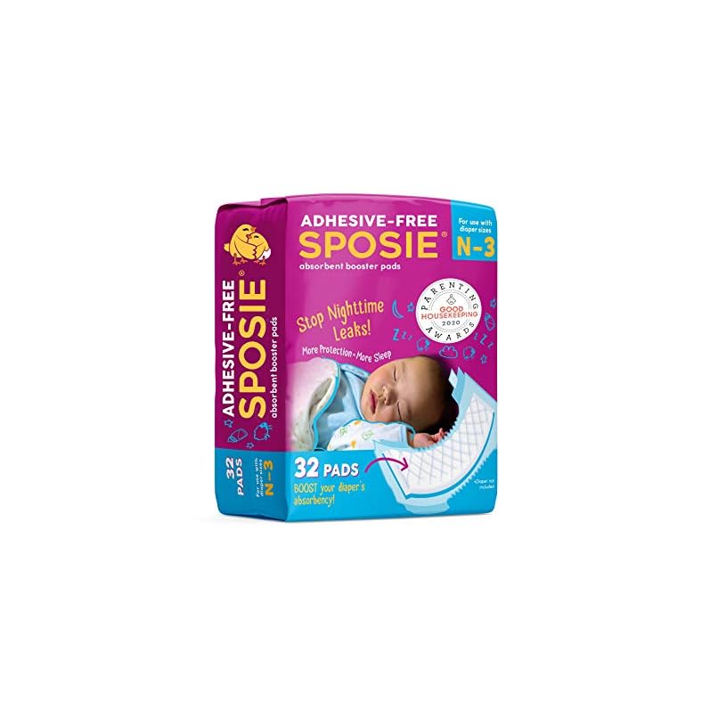 Sposie Overnight Baby Diaper Booster Pads/Doublers for Newborns to Size 3 Diapers| 32 Insert-Pads| No Adhesive, Easy…