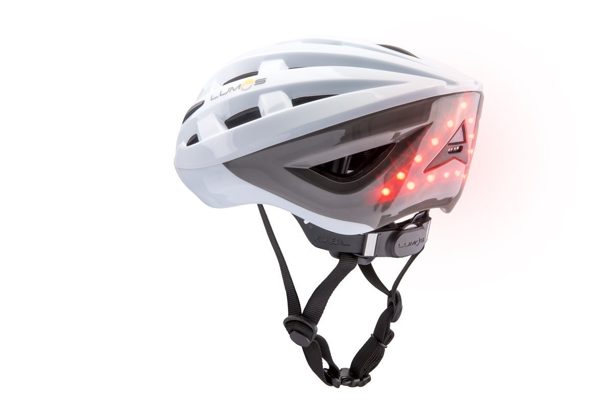 LUMOS Kickstart Lite Smart Helmet (Polar White) | Bike Accessories | Adult: Men, Women | Front and Rear LED Lights | Bluetooth Connected