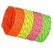 Vlish 144 Neon Woven Rope Adjustable Friendship Bracelets in 4 Assorted Neon Colors, Great Christmas Stocking Stuffer, Goody Bags or for Halloween