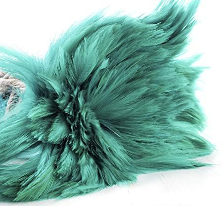 40pcs Turquoise Blue Dyed Rooster Feathers Pendant Earrings Jewelry Millinery Saddle Costume Dreamcatcher 12-18cm