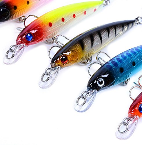 Aorace Fishing Lures Squid 3D Laser Minnow Jerkbait Mini Hard Crankbait Bass Salmon Trout swimbaits Soft Shrimp Baits For Saltwater Freshwater 27Pcs/lot fishing gear kit