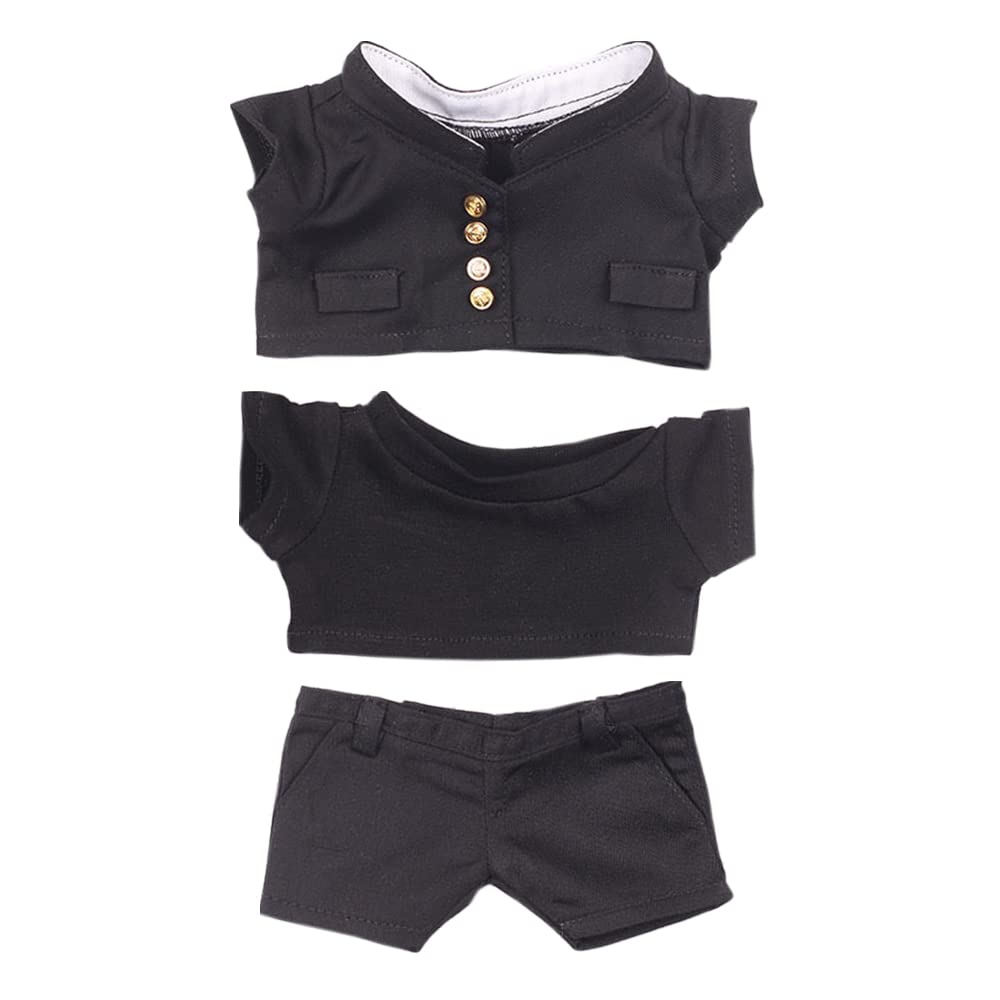 niannyyhouse 20cm Plush Doll Clothes Black Suits Jacket T-shirt Pants 8in Stuffed Doll Clothing