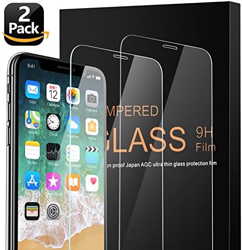 Eakase iPhone X Screen Protector, [2 Pack]Tempered Glass 2.5D Anti-Scratch HD Clear Screen Protector Film for Apple iPhone 10 5.8 Inch (Clear)