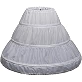 RULTA Girls' 3 Hoops Petticoat A-line Full Slip Flower Crinoline Underskirt.