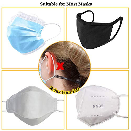 10PCS Face Mask Lanyard for Kids/Adults, Adjustable Length Mask Lanyard With Clips,Comfortable fits Back of Head or Neck, Relax Your Ear, Holder Strap to Keep Around Neck for Your Convenient Life