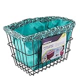 Huffy Beach Cruiser Bicycle Bike Basket Bag With Bag Carry Liner (Teal)