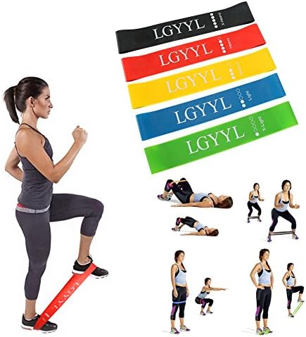 Resistance Bands Exercise Bands Fitness Loop Excersize Bands Set Mini Bands Workout Ankle Weights Leg Arms for Stretching Physical Therapy Yoga Cross-Fit and Home Fitness Training for Women&amp;Man-12"