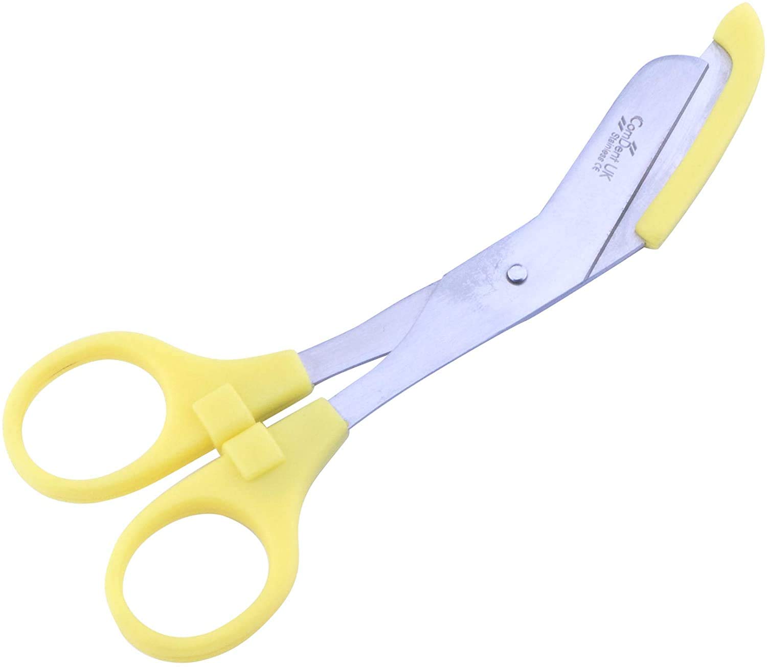 Bandage Scissors with Round Tip Perfect for Nurses,Veterinary and Home Use with with Colored Safety Guard 5 -Colours (Yellow)