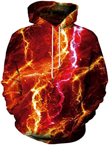 NeemanndyUnisex Colorful Graphic Hoodies 3D Print Cool Sweatshirt Cool Design with Pocket for Men and Women