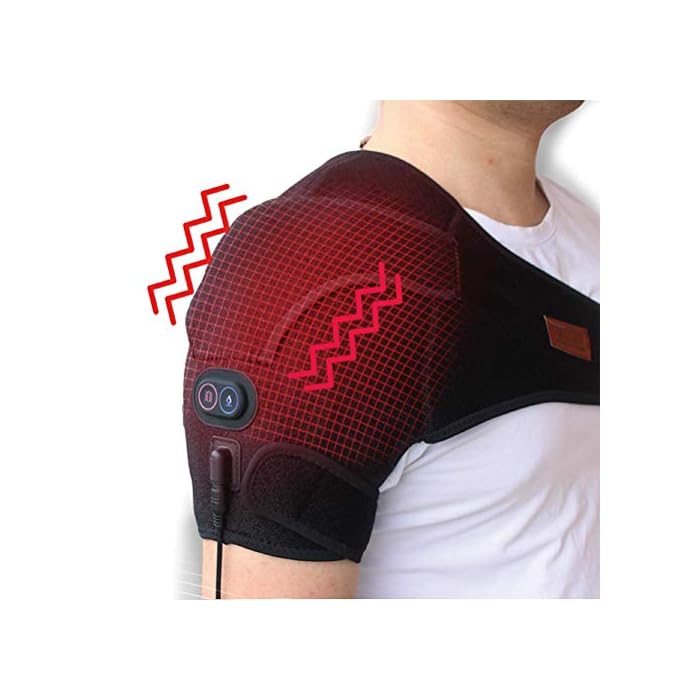 CREATRILL Massaging Heated Shoulder Wrap Brace, Shoulder Heat Therapy Wrap Heating Pad for Muscle Pain Relief, Frozen…