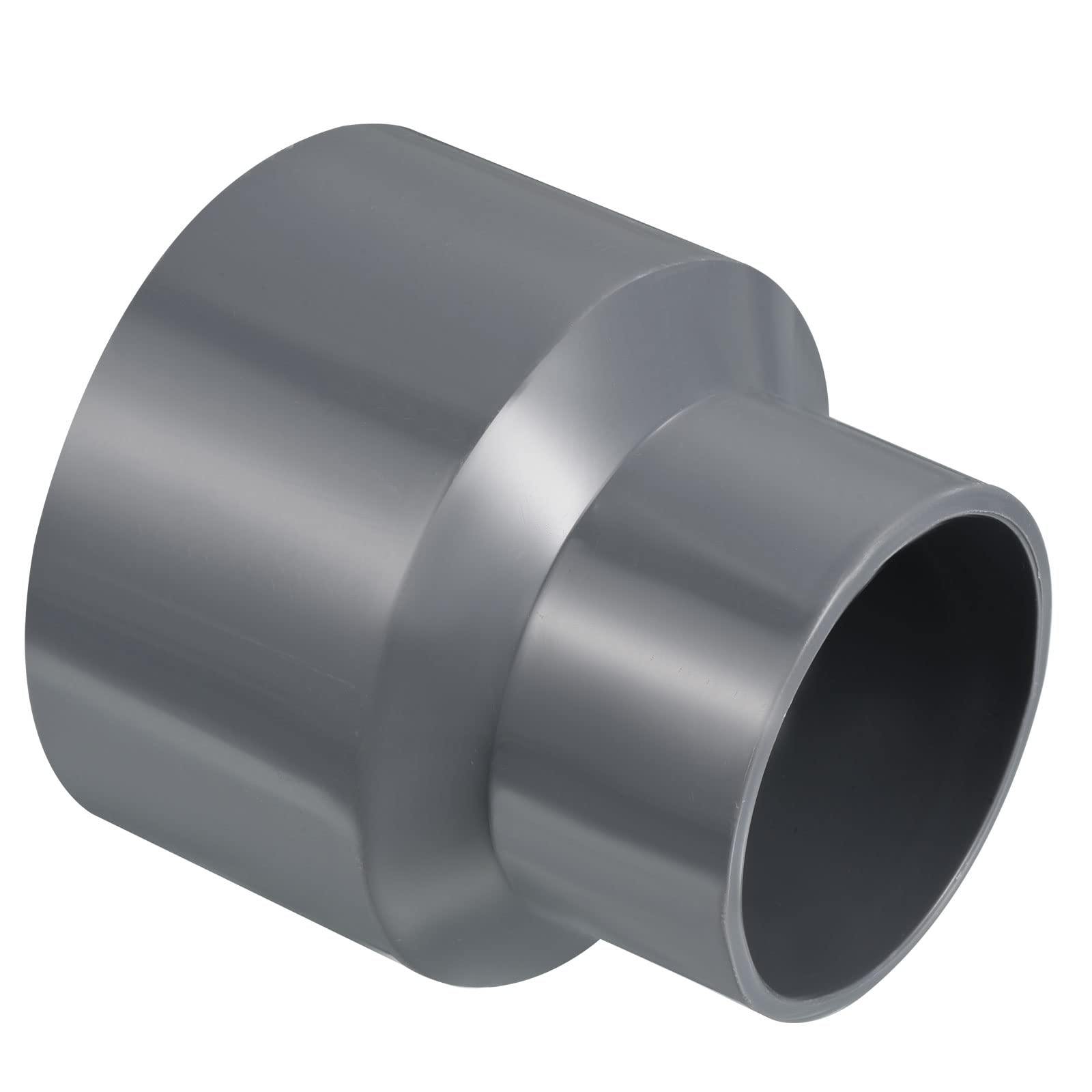 PATIKIL PVC Reducer Pipe Fitting 90x63mm, Straight Coupling Adapter Connector, Gray
