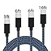 Bcker USB Type C Cable 4 Pack, 3Ft 6Ft 6Ft 10Ft Nylon Braided USB A to USB C Charger Cable Fast Charging Cord for Samsung Galaxy S9,Note 8,S8 Plus,LG V30 V20 G6 G5,Google Pixel,Moto Z Z2 (Black Blue)