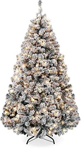 クリスマスツリー セール 登場から人気沸騰 屋内と屋外の休日の装飾金属ベースのための雪が群がる混合松のクリスマスツリー Size 3ft