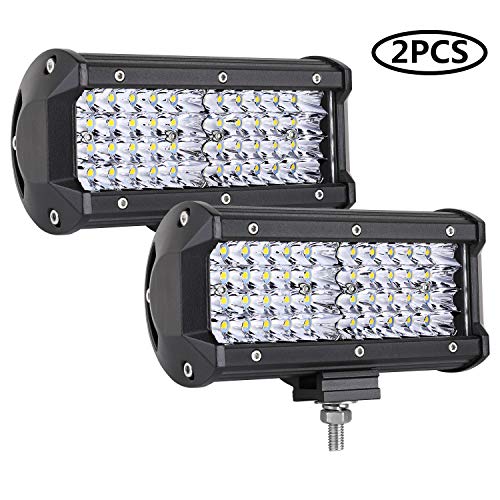 LED Pods, Auto Power Plus 2Pcs 7'' 144W LED Light Bar Off Road Lights LED Work Light Spot Driving Fog Lights Waterproof LED Bar for Truck Jeep Boat ATV UTV, 2 Years Warranty