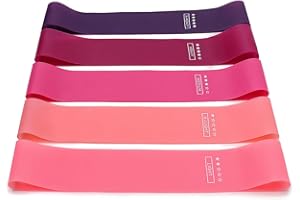 AMZDANCE Resistance Bands Set of 5 - Professional Workout Bands for Full Body Training, Strength Building, Physical Therapy, Pilates - Beginner Friendly for Men & Women