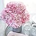 Butterfly Craze Pink Artificial Hydrangeas - Faux Silk Flowers for Wedding Bouquets, Fake Flower Arrangements, Home and Office Decorations - 3 Stems per Bundle