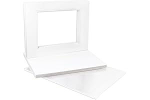 Pack of 10 16x20 White/White Double Mats Mattes with White Core Bevel Cut for 11x14 Photo + Backing + Bags