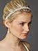 Mariell Crystal Cluster Bridal Wedding Headband Hair Vine with Ivory Ribbons