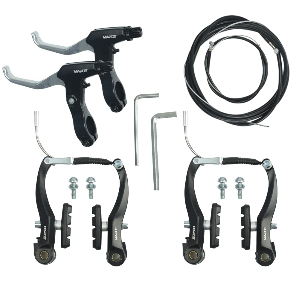 CYSKY Complete Universal Bike Brakes Set, Front and Rear MTB Brake, Inner and Outer Cables and Lever Kit for Mountain and Road Bikes (Silver)