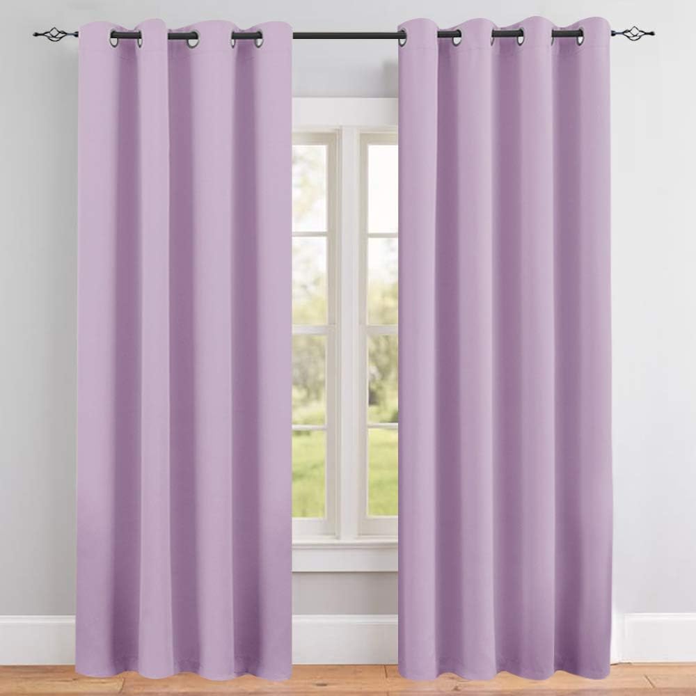 Amazon Com Vangao Room Darkening Curtains Lilac For Girls 95