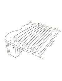 Vehículo Viajar   Colchón hinchable (Extended Airbed SUV asiento trasero sofá de coche para resto o dormir, Gris