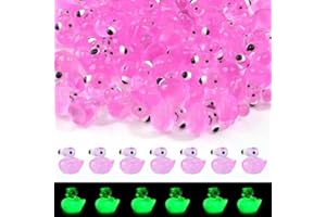 jrootouh 110 Pcs Luminous Mini Resin Flamingos Tiny Flamingos Miniature Flamingos Figures Glow in The Dark for DIY Garden Dollhouse Flamingos Accessories Micro Landscape Aquarium Party Deco