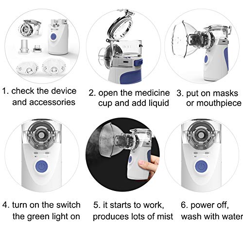 Mini Handheld Vaporiser, MAYLUCK Portable Vaporiser for Travel or Home Daily Use, Compact Humidifier Cool Mist for Kids and Adults - Thumbnail 5