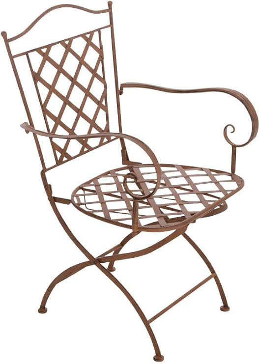 silla de jardin adara en hierro forjado silla de exterior metalica con reposabrazos silla de terraza con 93cm de altura color color antiguo
