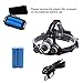 Victagen Waterproof 5000Lm LED Headlamp,Hands Free Zoomable Bicycle Headlight&Bike Flashlight Torch, Match 2 Rechargeable Batteries,USB Cable,Applies To Wall Charger And Car Charger For Outdoor Sports