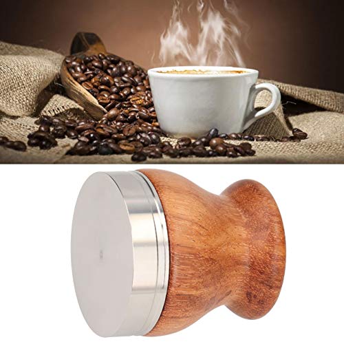 Tamper per espresso, pressino per caffè piatto in acciaio inossidabile Manico in legno Pressa per polvere Martello… - immagine 8