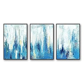 Framed Canvas Wall Art for Living Room, Bedroom Abstract Color Collage Pattern Canvas Prints for Home Decoration Ready to Hanging - 16"x24"x3 Panels