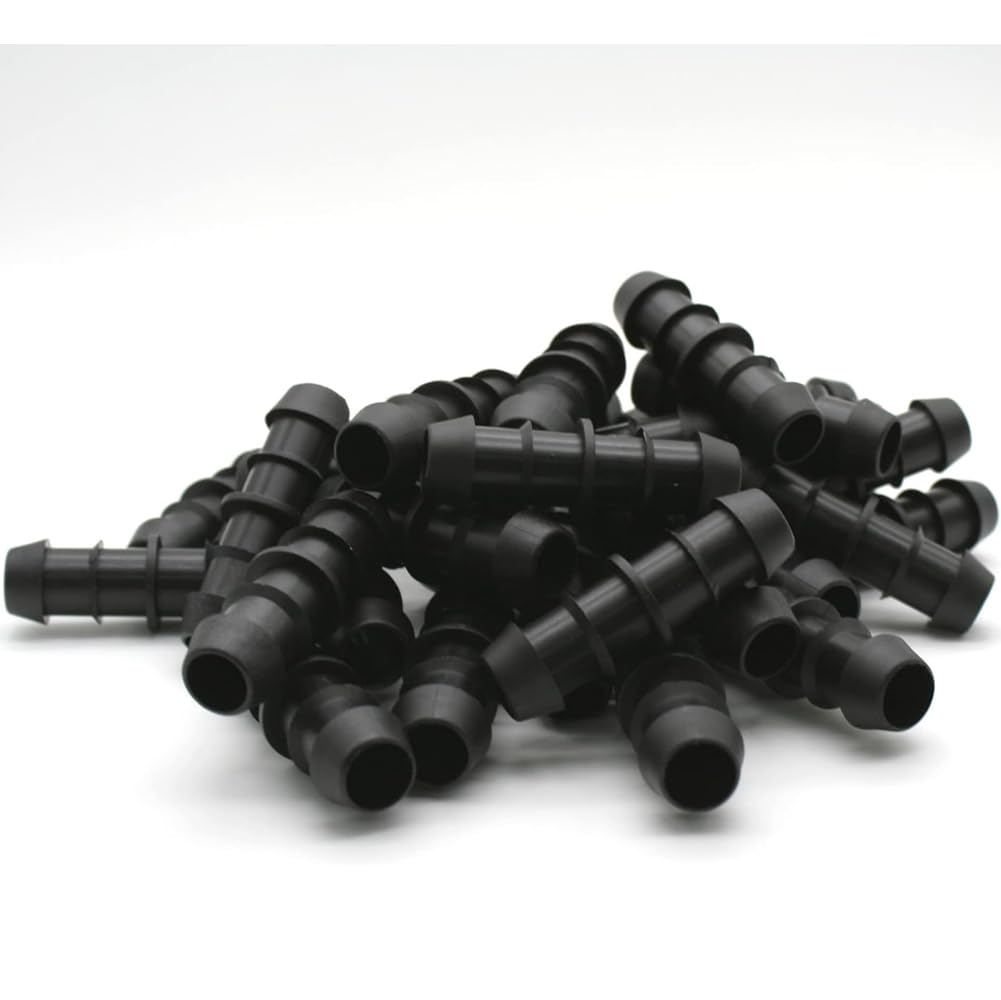 Suinga 10 x Drip Link 16 mm for Drip Irrigation and Gardening. Sleeve for Drip Pipe Diameter 16 mm, Black