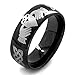 Men's Black Plated 8 mm Stainless Steel High Polished Comfort Fit Claddagh Ring - Sizes 7-13