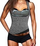 Eleady Womens No Zipper Hot Sweat Slimming Neoprene Shirt Vest Body Shapers (S Fits 27.5-29.9 Waistline, Grey)
