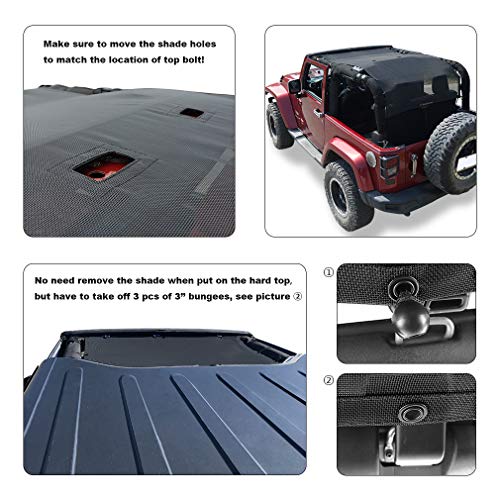 Shadeidea Sun Shade for Jeep Wrangler JK 2 Door Sunshade 20072018
