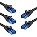 KabelDirekt Network Cable – Transmits Maximum Fiber-Optic Internet Speed – Network, Ethernet Cable, LAN Cable – 5X 25ft – Available in 1-100ft – for Gigabit Network, Router/Modem, RJ45 (Black/Blue)