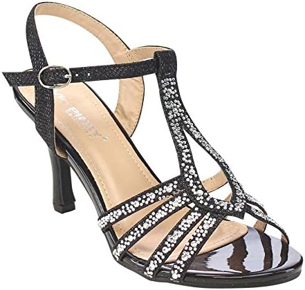 VIA PINKY CLAUDIA-93 Women's Cut Out Rhinestone Dress Heels Run One Size Small