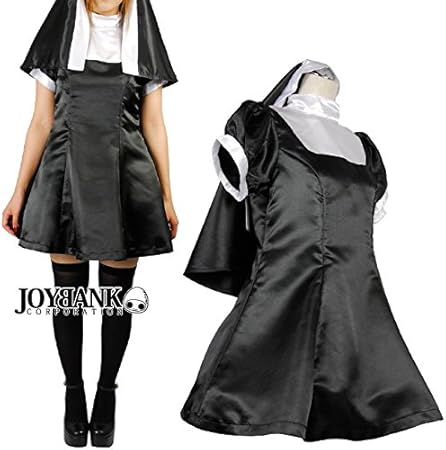 Amazon 大きいサイズ サテン地ミニ丈 修道女 シスターワンピース クリスマス コスプレ 3lサイズ コスチューム